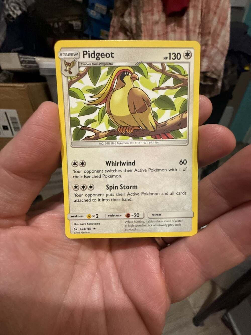 Pokemon TCG Pidgeot 124/181 Rare - Sun & Moon Team Up